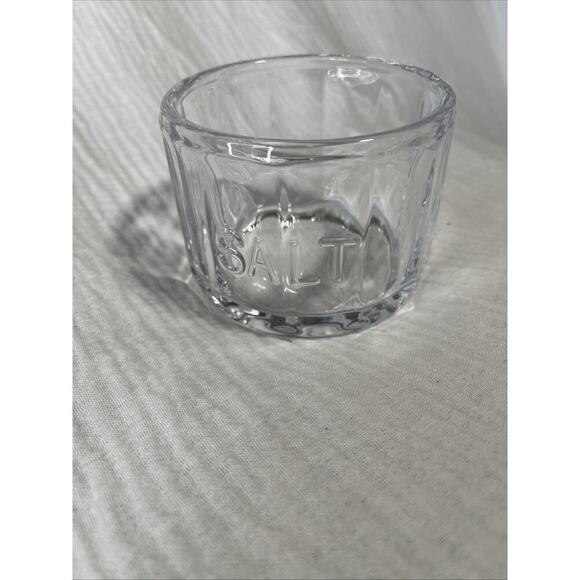 Clear “Salt” Cellar , Ribbed - Picture 1 of 3